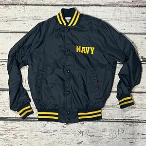 Vintage 80s Chalk Line Navy Midshipmen Bomber Jacket Boys Youth Kids Coat